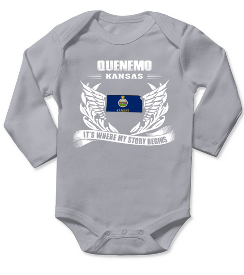 Quenemo Kansas Its Where My Story Begins Long Sleeve Baby One-Piece