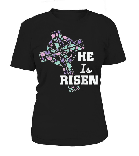 He Is Risen Happy Christian Easter Jesus Cross T Shirt Women's T-Shirt