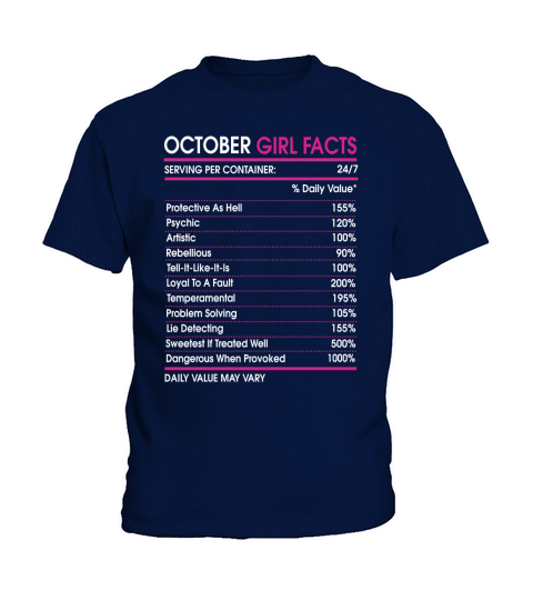 October Girl Facts T-shirt Libra Zodiac Sign Kids T-Shirt