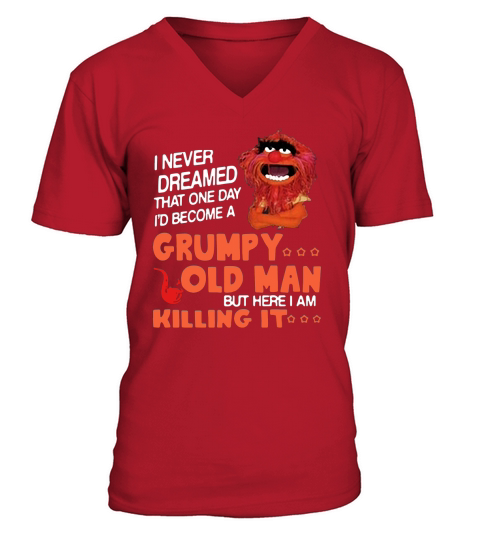 Grumpy old man but here I am killing it V-Neck T-shirt