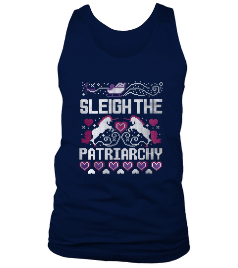 Sleigh the patriarchy unicorn Christmas Tank Top Unisex