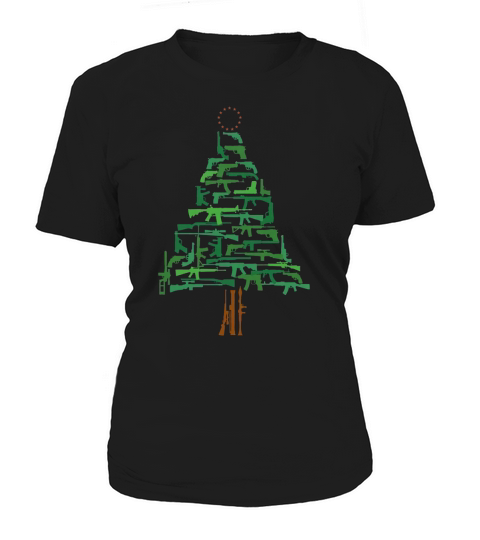Christmas Tree Green Gun shirt Women's T-Shirt