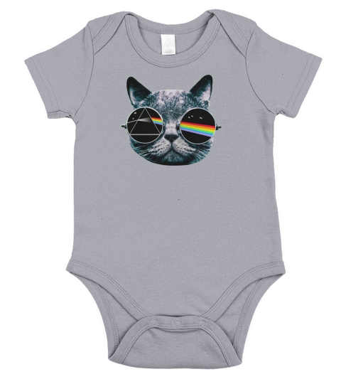 Pink Floyd Cat Short Sleeve Baby One-Piece