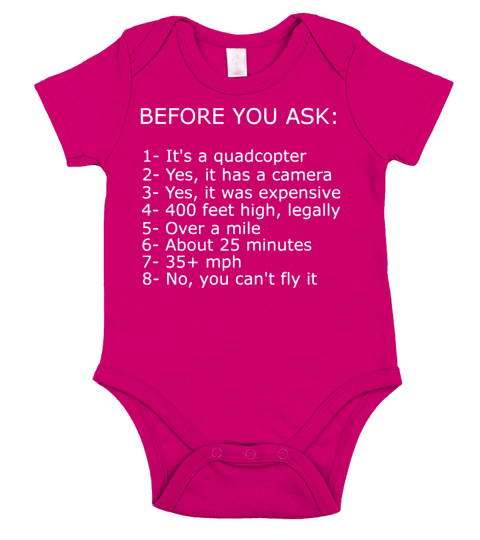 Before you ask drone Short Sleeve Baby One-Piece