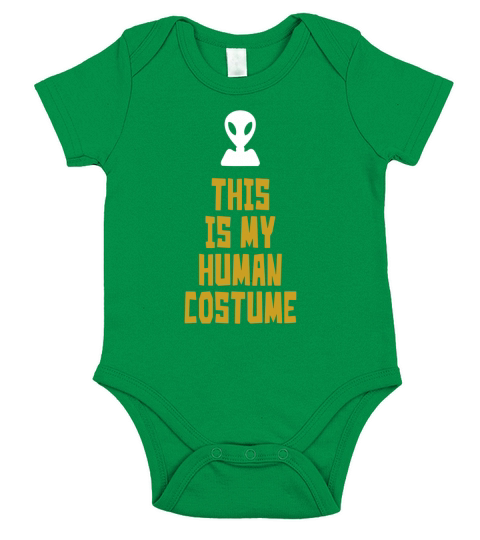 This Is My Human Costume Alien Halloween Funny T-shirt Short Sleeve Baby One-Piece