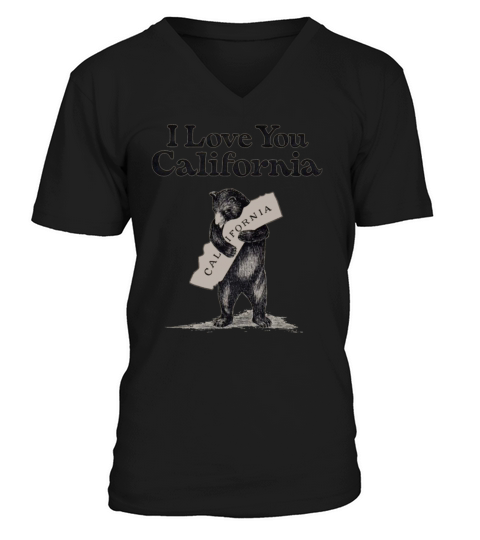 I Love You California Bear State Hug V-Neck T-shirt