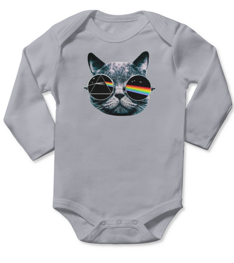 Pink Floyd Cat Long Sleeve Baby One-Piece