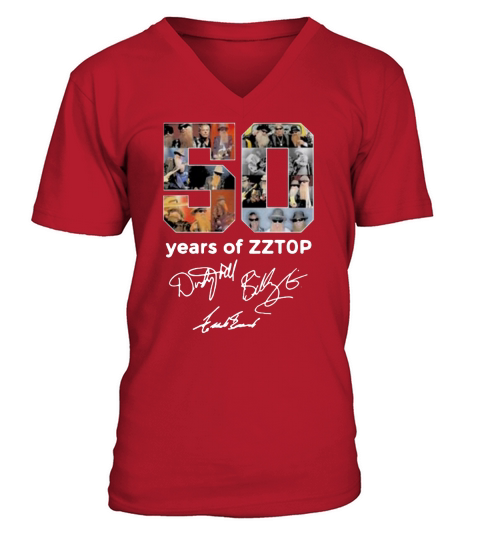 50 Years Of Zz Top Thank You For Memories Signature V-Neck T-shirt
