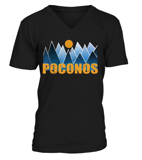 Poconos PA Mountains Pennsylvania souvenir V-Neck T-shirt