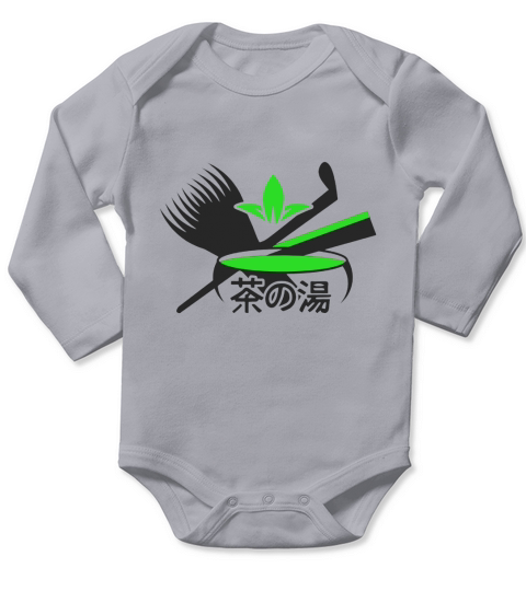 Tea bowl with matcha tea Womens T-Shirts Long Sleeve Baby One-Piece
