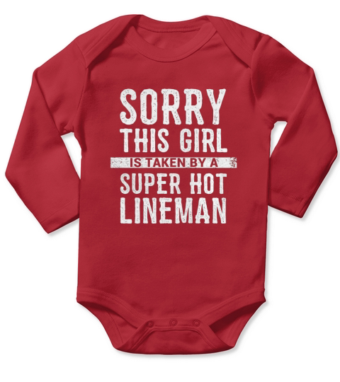 Lineman Boyfriend Husband Gift Funny Girlfriend Wife Shirt Long Sleeve Baby One-Piece