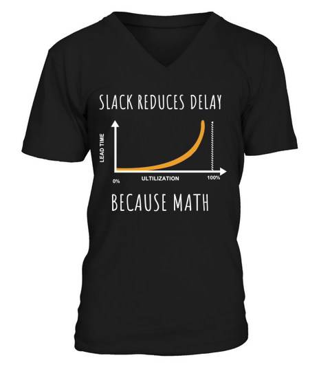 Slack Reduces Delay Because Math V-Neck T-shirt