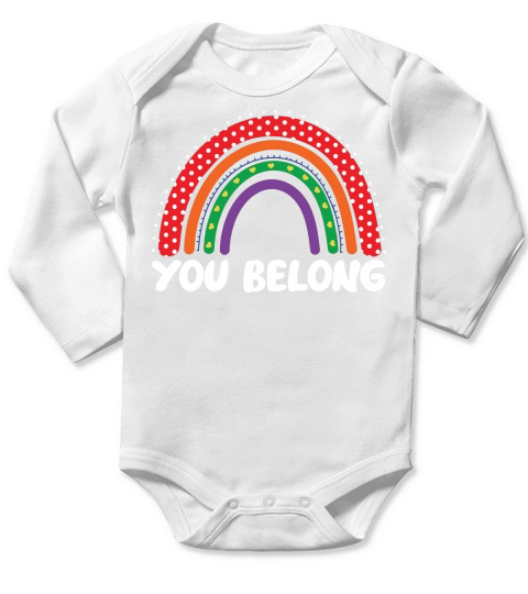 You Belong LGBTQ Rainbow Gay Long Sleeve Baby One-Piece