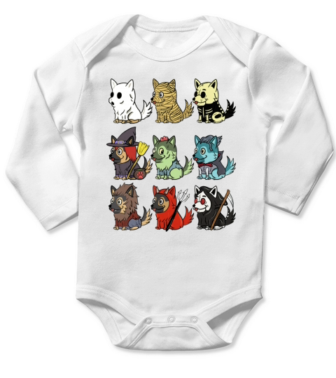 Awesome German Shepherd Scary Costumes Funny Dog Halloween Gift shirt Long Sleeve Baby One-Piece