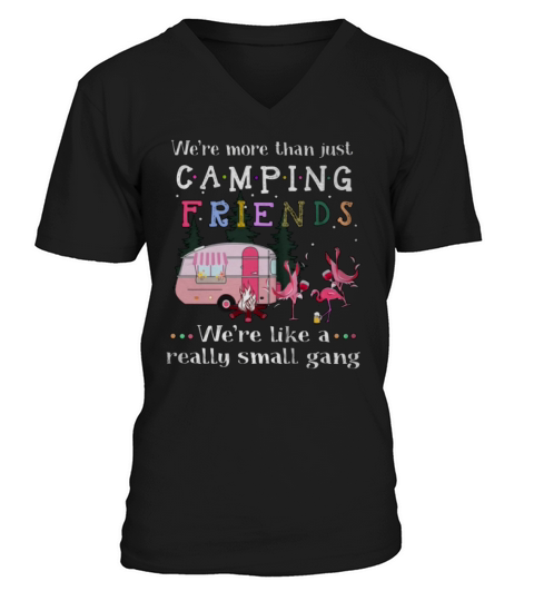 We’re more than just camping friends we’re like a really small gang Flamingos shirt - Unisex Long Sleeve V-Neck T-shirt