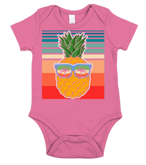 Pineapple Retro Vintage Summer Short Sleeve Baby One-Piece