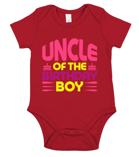 Uncle of the birthday boy Short Sleeve Baby One-Piece