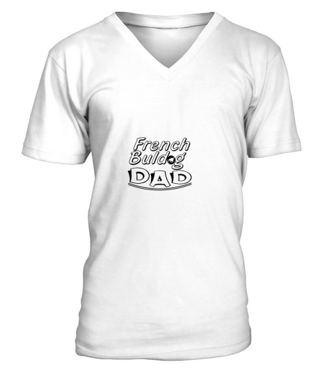 french baldog dad V-Neck T-shirt
