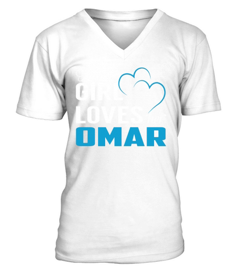 This Girl Loves Her OMAR Name Shirts V-Neck T-shirt