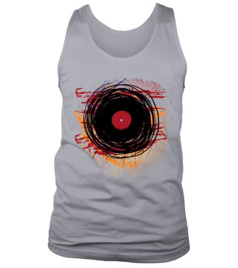 Vinyl Record Grunge Paint and Scratches Music DJ Tank Top Unisex