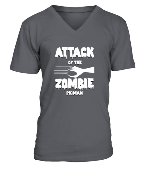 Halloween Attack of the Zombie Pigman Horror Premium V-Neck T-shirt