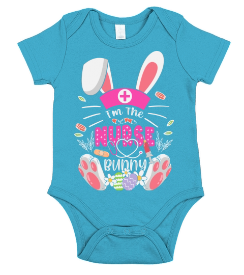Im the nurse bunny Short Sleeve Baby One-Piece