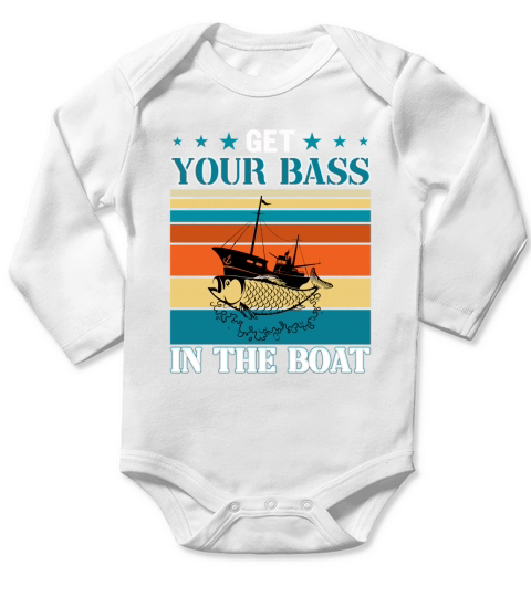 Fishing Get Your Bass In The Long Sleeve Baby One-Piece