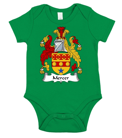 Mercer Family Crest Scottish Family Crests Short Sleeve Baby One-Piece
