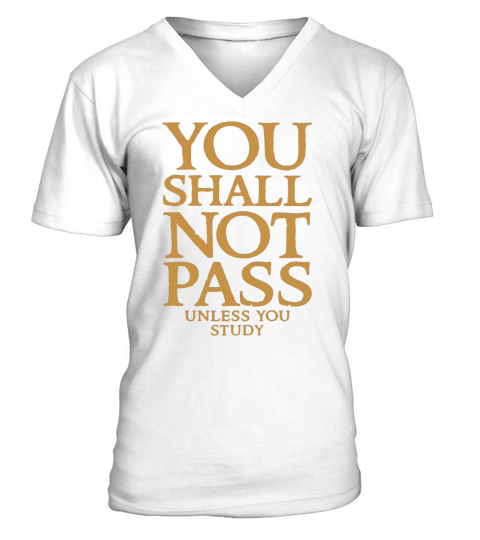 YOU SHALL NOT PASS (UNLESS YOU STUDY) V-Neck T-shirt