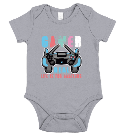 Gamer real life is for amateurs Short Sleeve Baby One-Piece