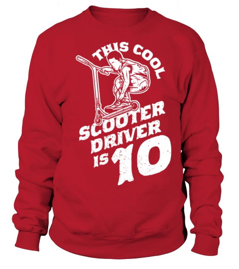 10Th Birthday Retro Gift Scooter Driver Scooter Bo Sweatshirt Unisex