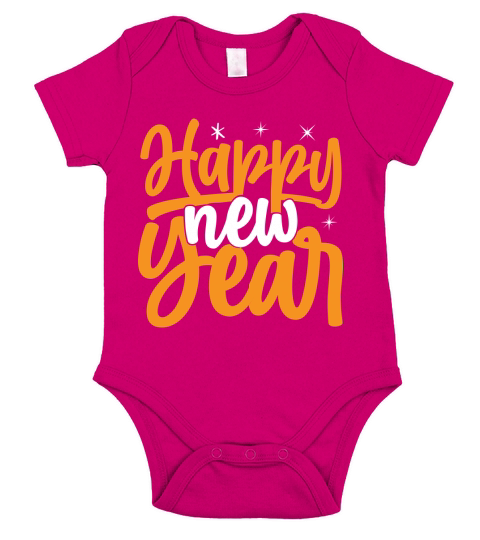 Happy new year(4) Short Sleeve Baby One-Piece