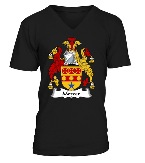 Mercer Family Crest Scottish Family Crests V-Neck T-shirt