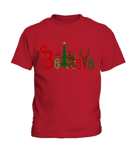 Bigfoot Santa light believe Christmas - Longsleeve Tee Unisex Kids T-Shirt