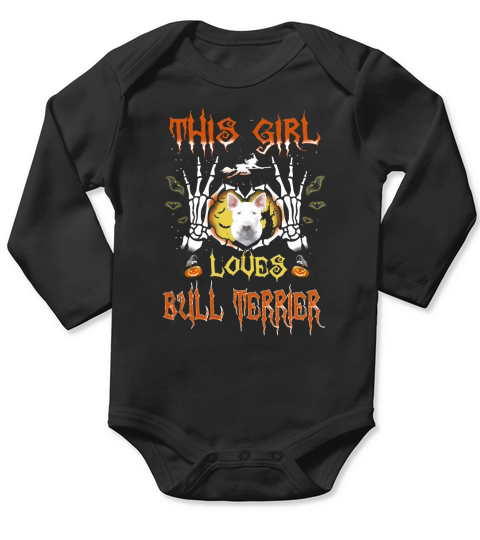 This Girl Loves Bull Terrier Halloween Long Sleeve Baby One-Piece