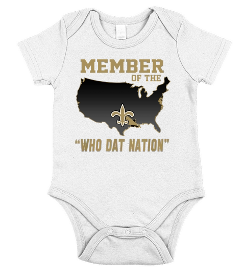 New Orleans Member Of The Who Dat Nation shirt Short Sleeve Baby One-Piece