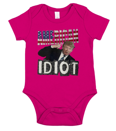 Donald trump american idiot independence day shirt Short Sleeve Baby One-Piece