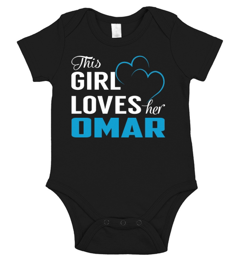 This Girl Loves Her OMAR Name Shirts Short Sleeve Baby One-Piece