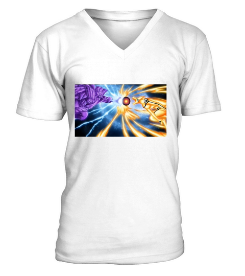 Naruto And Sasuke Final Battle V-Neck T-shirt