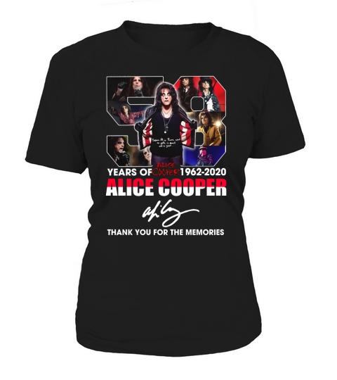 58 years of 1962 2020 Alice Cooper thank you for the memories signature Women's T-Shirt