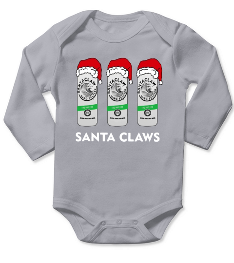 Santa Claws White Claw Hard Seltzer Christmas shirt Long Sleeve Baby One-Piece