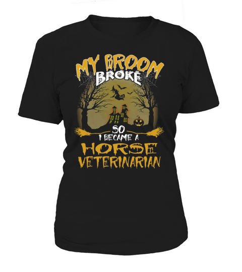 HORSE VETERINARIAN Broom Halloween Women's T-Shirt