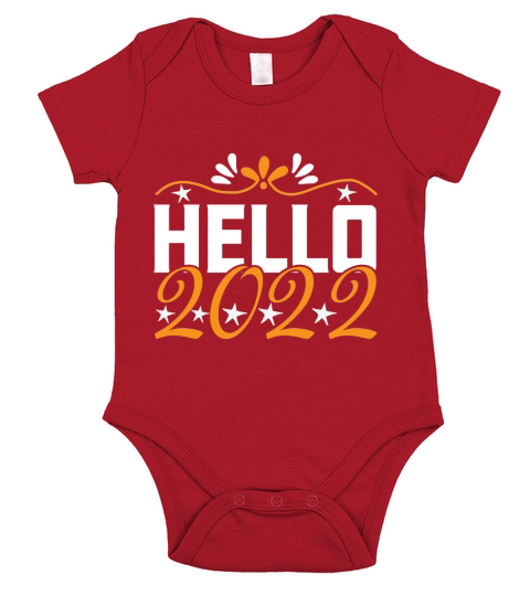 Hello 2022(1) Short Sleeve Baby One-Piece