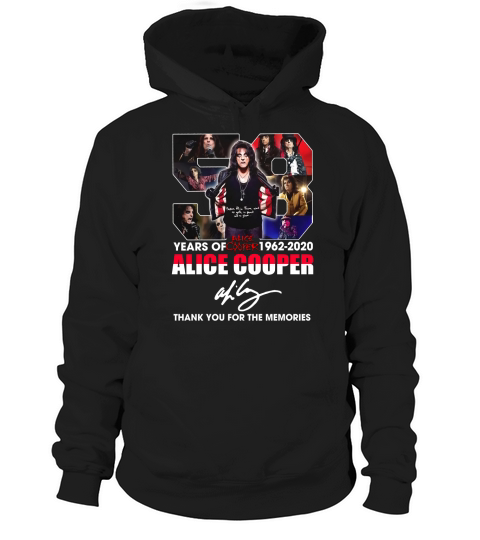58 years of 1962 2020 Alice Cooper thank you for the memories signature Hoodie Unisex