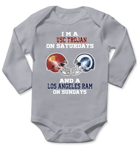 I’m a USC Trojan on Saturdays and a Los Angeles Ram on Sundays shirt Long Sleeve Baby One-Piece
