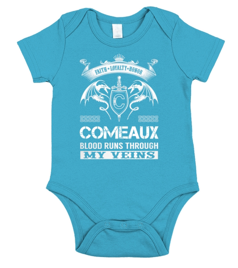 COMEAUX Last Name, Surname Tshirt Short Sleeve Baby One-Piece