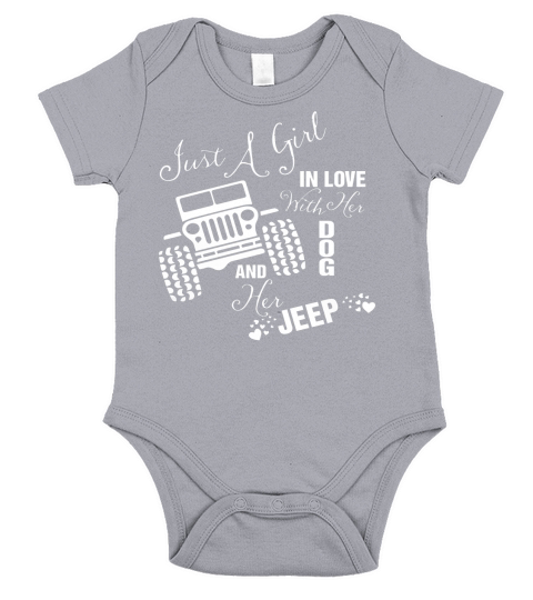 JUST A GIRL IN LOVE WITH HER DOG AND HER JEEP Short Sleeve Baby One-Piece