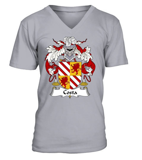 Costa Family Crest Spanish Family Crests V-Neck T-shirt