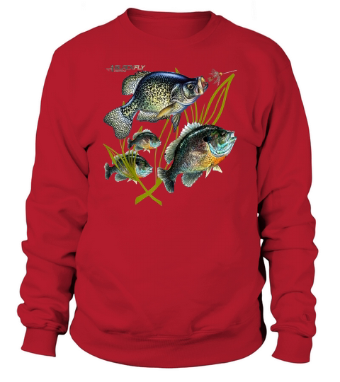 Black Fly Crappie Bluegill Fishing Panfish Flies Jig Sweatshirt Unisex