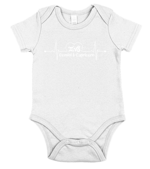 GEMINI AND CAPRICORN - ZODIAC HEARTBEAT Short Sleeve Baby One-Piece